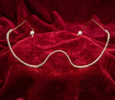Gold Facelet with Crystal Silver Rhinestones.