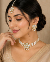 Imitation Pearl Kundan Choker Set