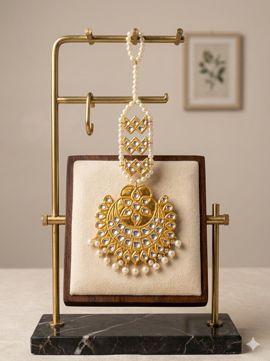 Golden Imitation Thappa Kundan Tikka