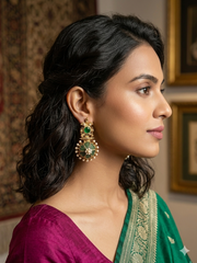 Emerald Bloom Chandelier Earrings