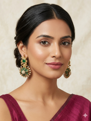 Emerald Bloom Chandelier Earrings