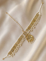 Pearl & Kundan Matha Patti – Bridal Gold-Tone Head Jewellery