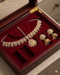 Imitation Kundan Matha Patti & Jhumka Set