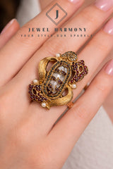 Zarqash Crimson Pearl Ring
