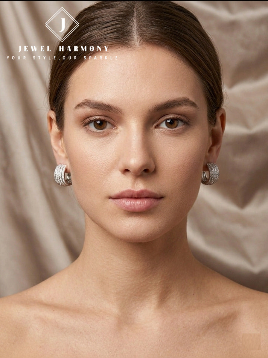 Diamond Huggie Hoop Earrings