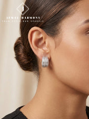 Diamond Huggie Hoop Earrings