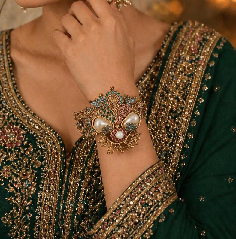 Antique Pearl Statement Bracelet