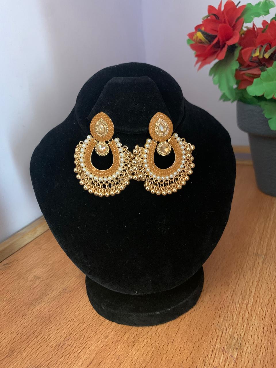 Pearl Chandbali Earrings