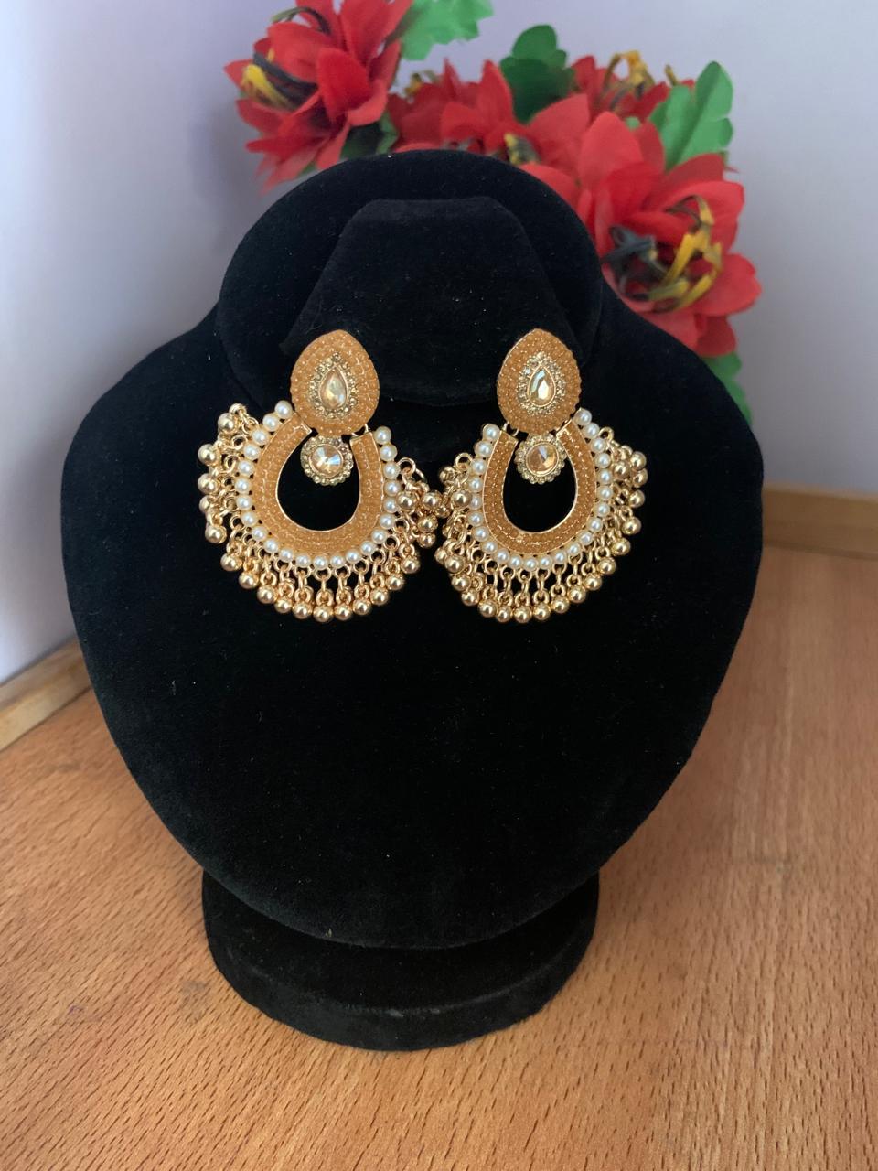 Pearl Chandbali Earrings