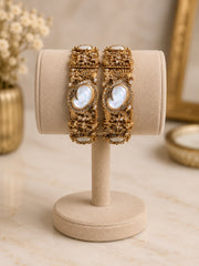 Golden Mother of Pearl Turkish Bangle Pair
