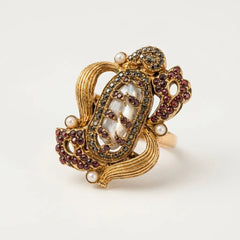 Zarqash Crimson Pearl Ring