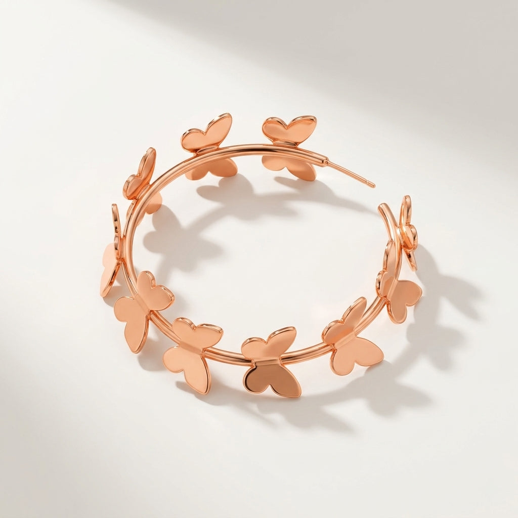 Trendy Butterfly Hoop Earrings