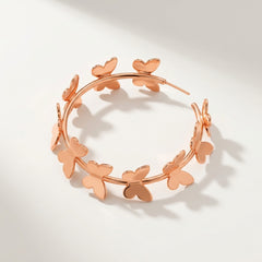 Trendy Butterfly Hoop Earrings