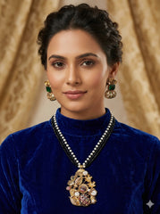 Emerald Green Mala Set – Imitation Bridal Jewellery