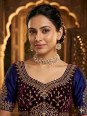 Royal Pearl & Crystal Choker Set – Imitation Gold Necklace & Earrings