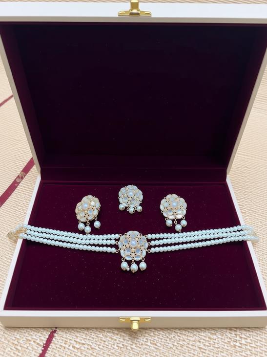 Imitation Pearl Kundan Choker Set